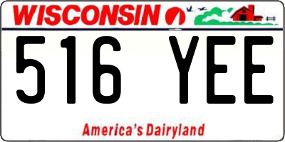 WI license plate 516YEE