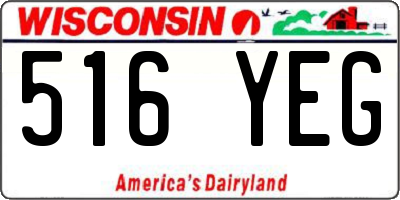 WI license plate 516YEG