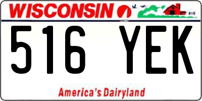 WI license plate 516YEK