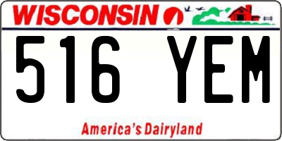 WI license plate 516YEM