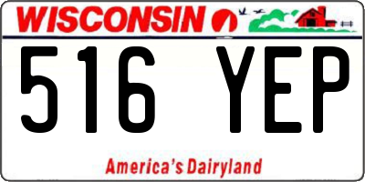 WI license plate 516YEP