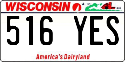 WI license plate 516YES