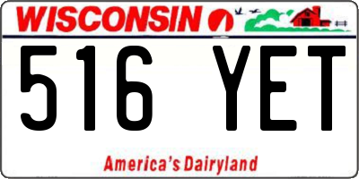 WI license plate 516YET
