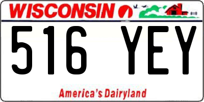 WI license plate 516YEY