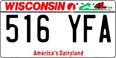 WI license plate 516YFA