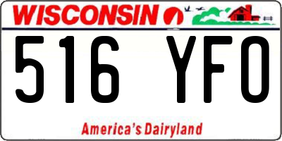 WI license plate 516YFO