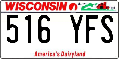 WI license plate 516YFS