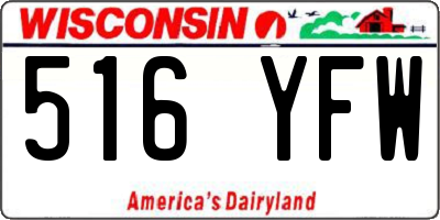 WI license plate 516YFW