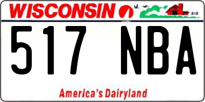 WI license plate 517NBA