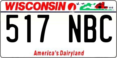 WI license plate 517NBC