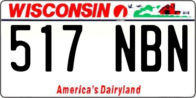 WI license plate 517NBN