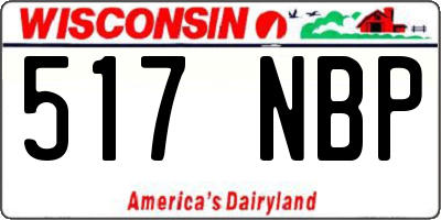 WI license plate 517NBP