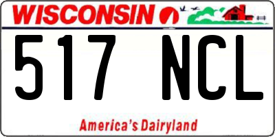 WI license plate 517NCL
