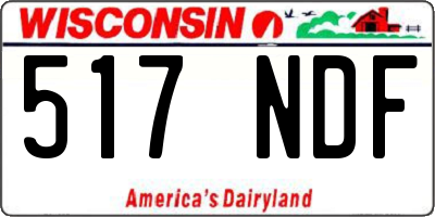 WI license plate 517NDF