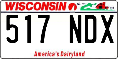 WI license plate 517NDX