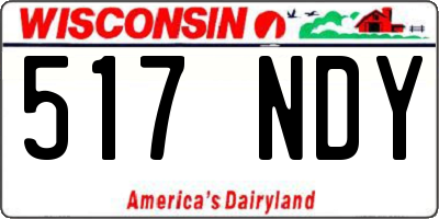 WI license plate 517NDY
