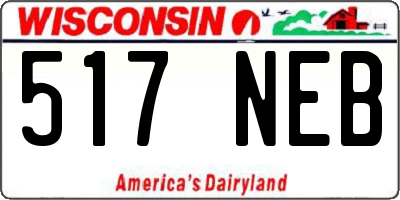 WI license plate 517NEB