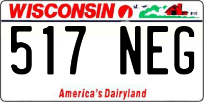 WI license plate 517NEG