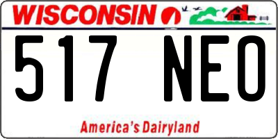 WI license plate 517NEO