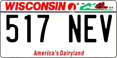 WI license plate 517NEV