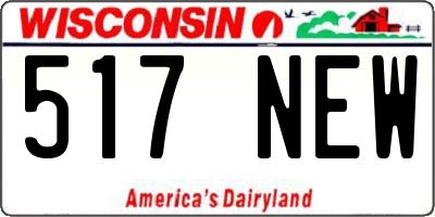 WI license plate 517NEW