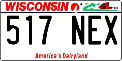 WI license plate 517NEX