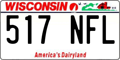 WI license plate 517NFL