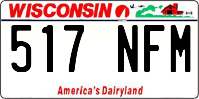 WI license plate 517NFM