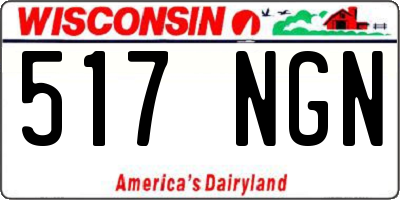 WI license plate 517NGN