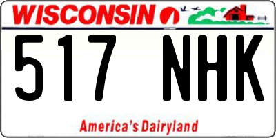 WI license plate 517NHK