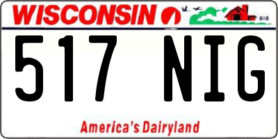 WI license plate 517NIG