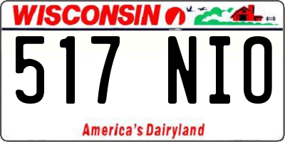 WI license plate 517NIO