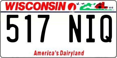 WI license plate 517NIQ