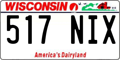 WI license plate 517NIX