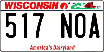 WI license plate 517NOA