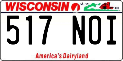 WI license plate 517NOI