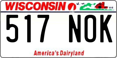 WI license plate 517NOK