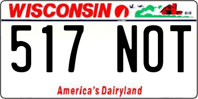 WI license plate 517NOT