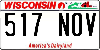 WI license plate 517NOV