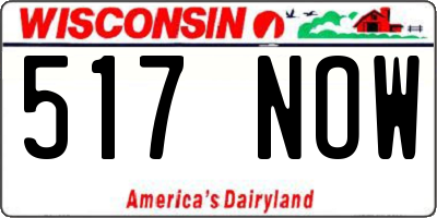 WI license plate 517NOW