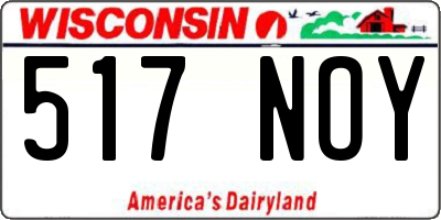 WI license plate 517NOY