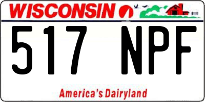WI license plate 517NPF