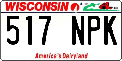 WI license plate 517NPK
