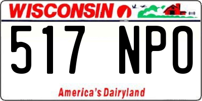 WI license plate 517NPO
