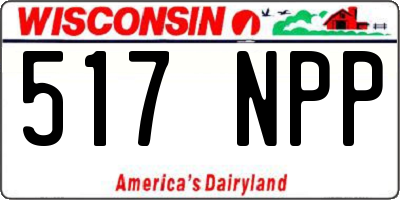 WI license plate 517NPP
