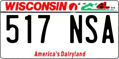WI license plate 517NSA
