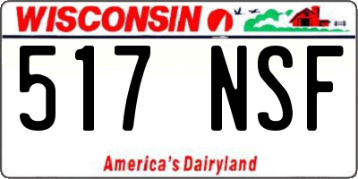 WI license plate 517NSF