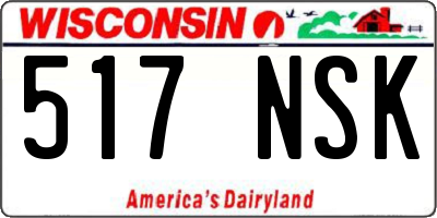 WI license plate 517NSK