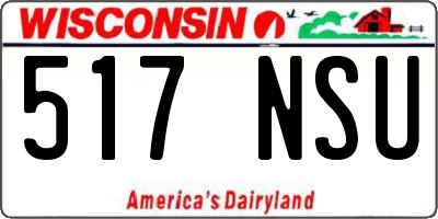 WI license plate 517NSU