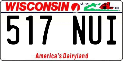 WI license plate 517NUI